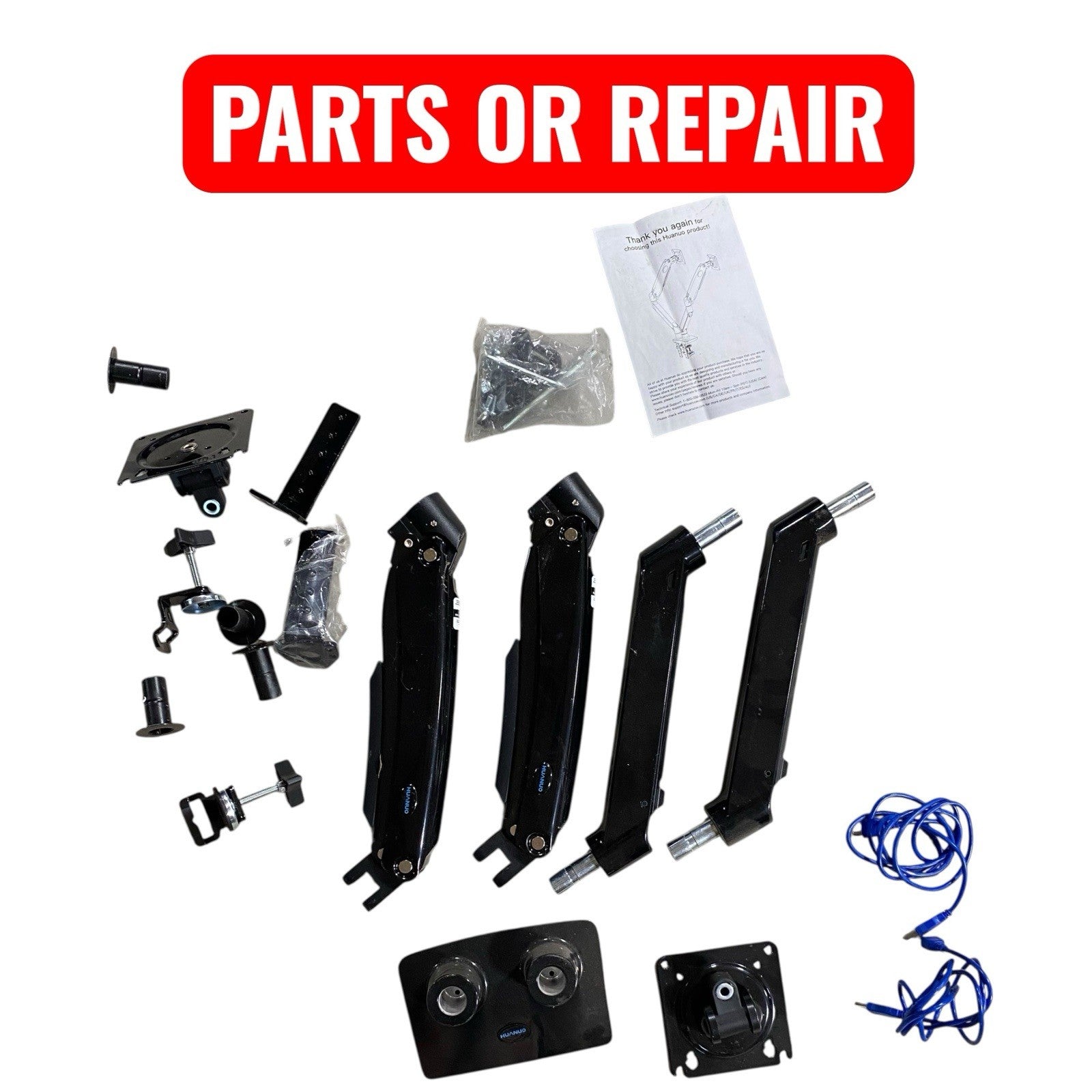 HUANUO Dual Monitor Stand for 13 to 40 inch, Premium Dual Monitor Mount with USB