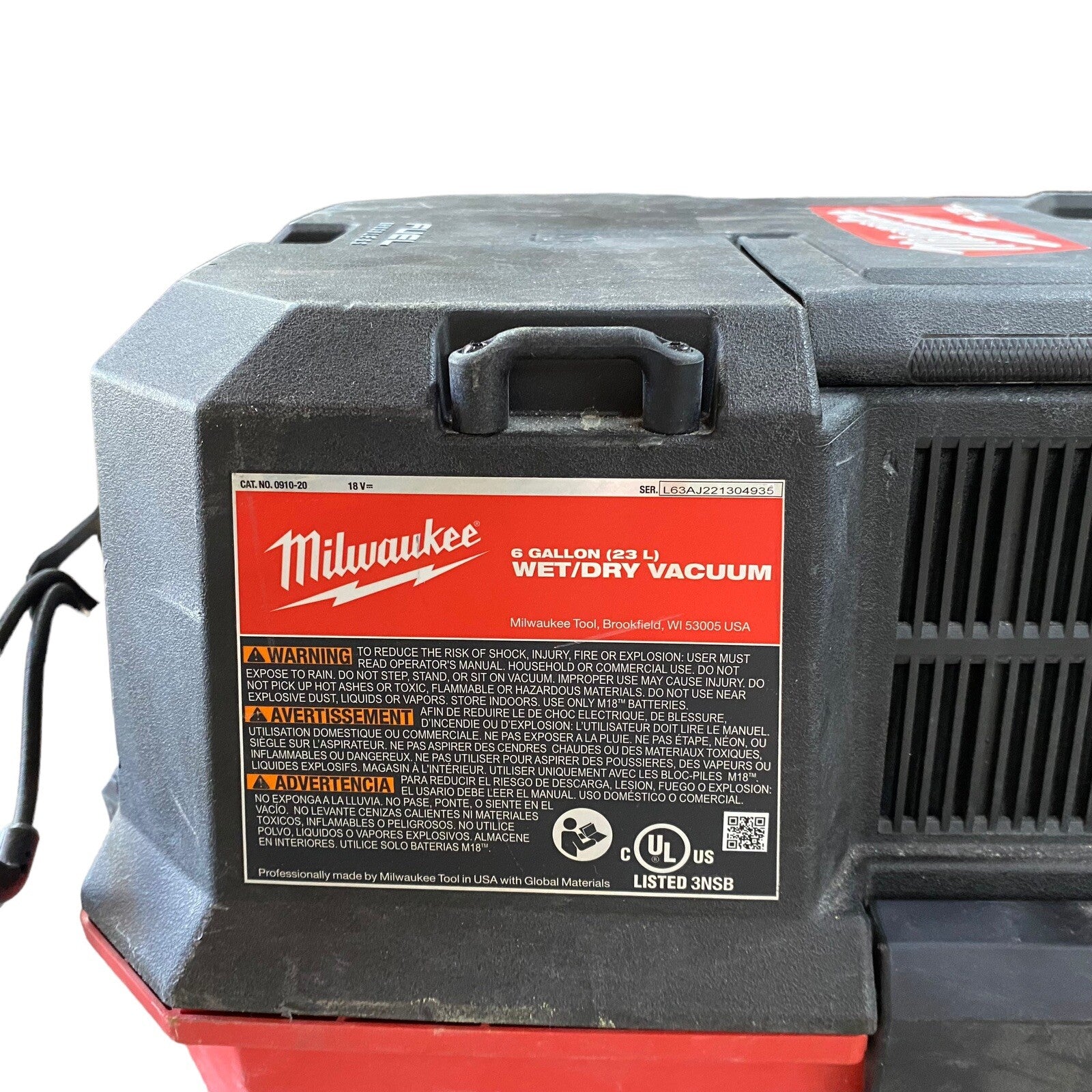 Milwaukee M18 FUEL 6 Gal. Cordless Wet/Dry Shop Vacuum