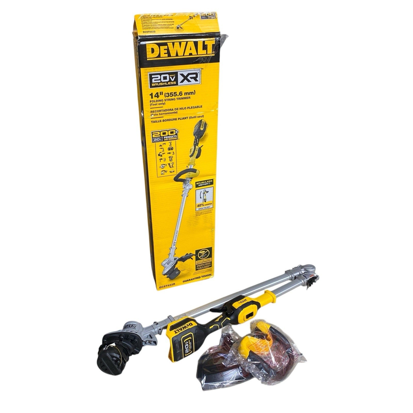 DEWALT 20V 14 in. Brushless Cordless Foldable String Trimmer (Tool Only) DCST922