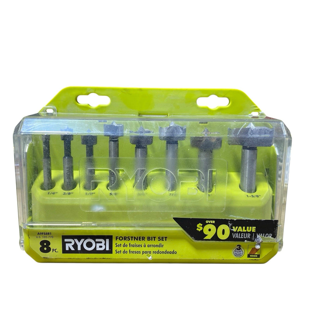 Ryobi 8pc Forstner Bit Set for Woodworking  A9FS8R1 - AS SHOWN