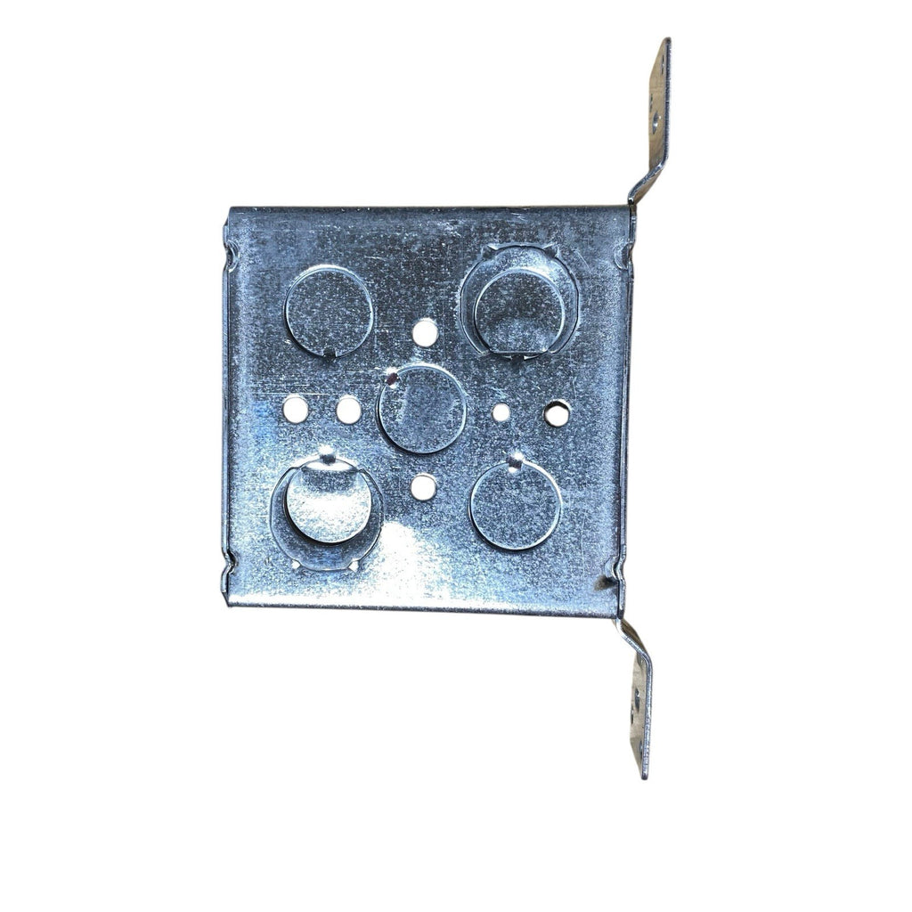 Steel City 52151 CV 1/2 3/4 Bracket Mounted Flush Conduit Box, 4in Sq x 1-1/2 in