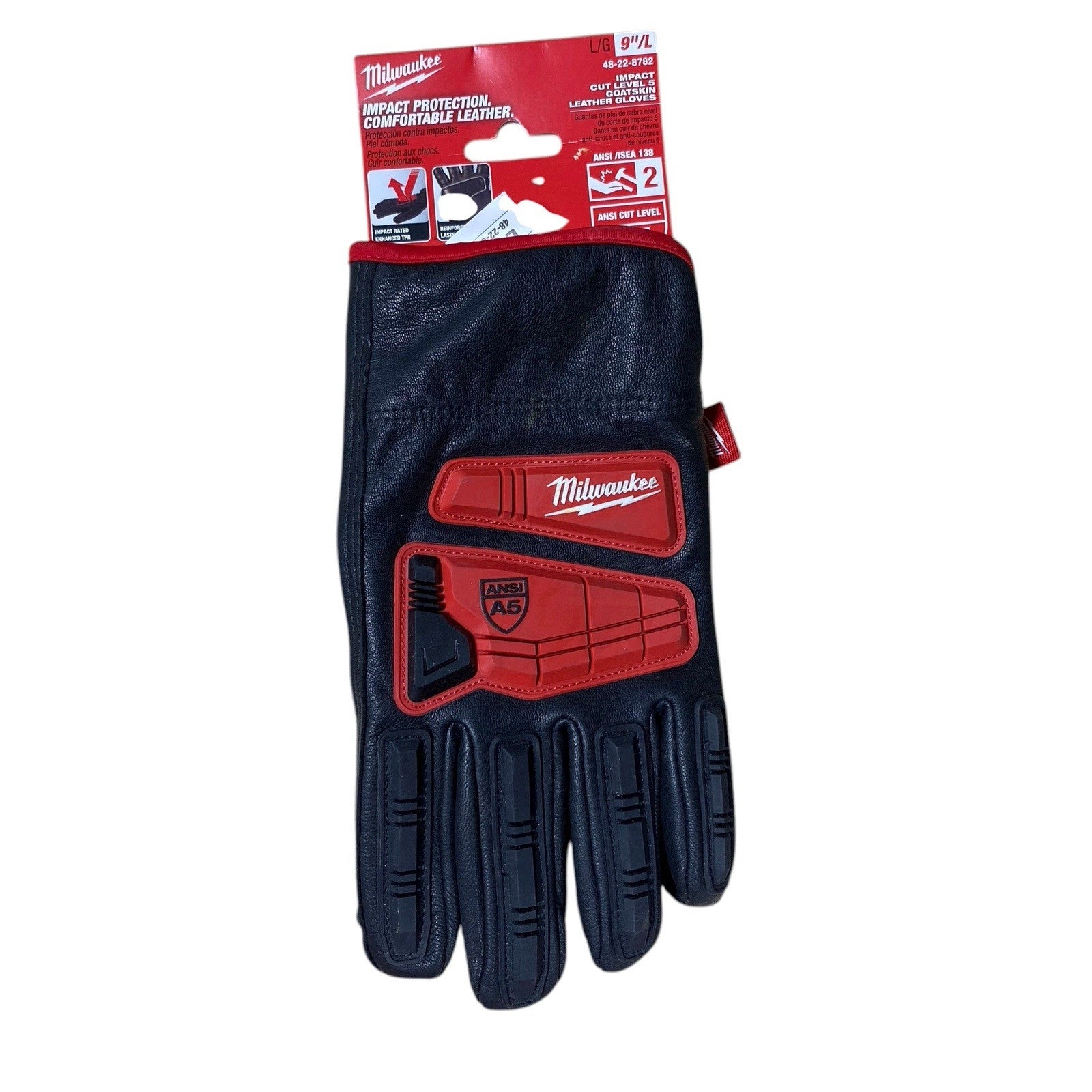 Milwaukee  48-22-8782 Impact Cut Level 5 Goatskin Leather Gloves - L