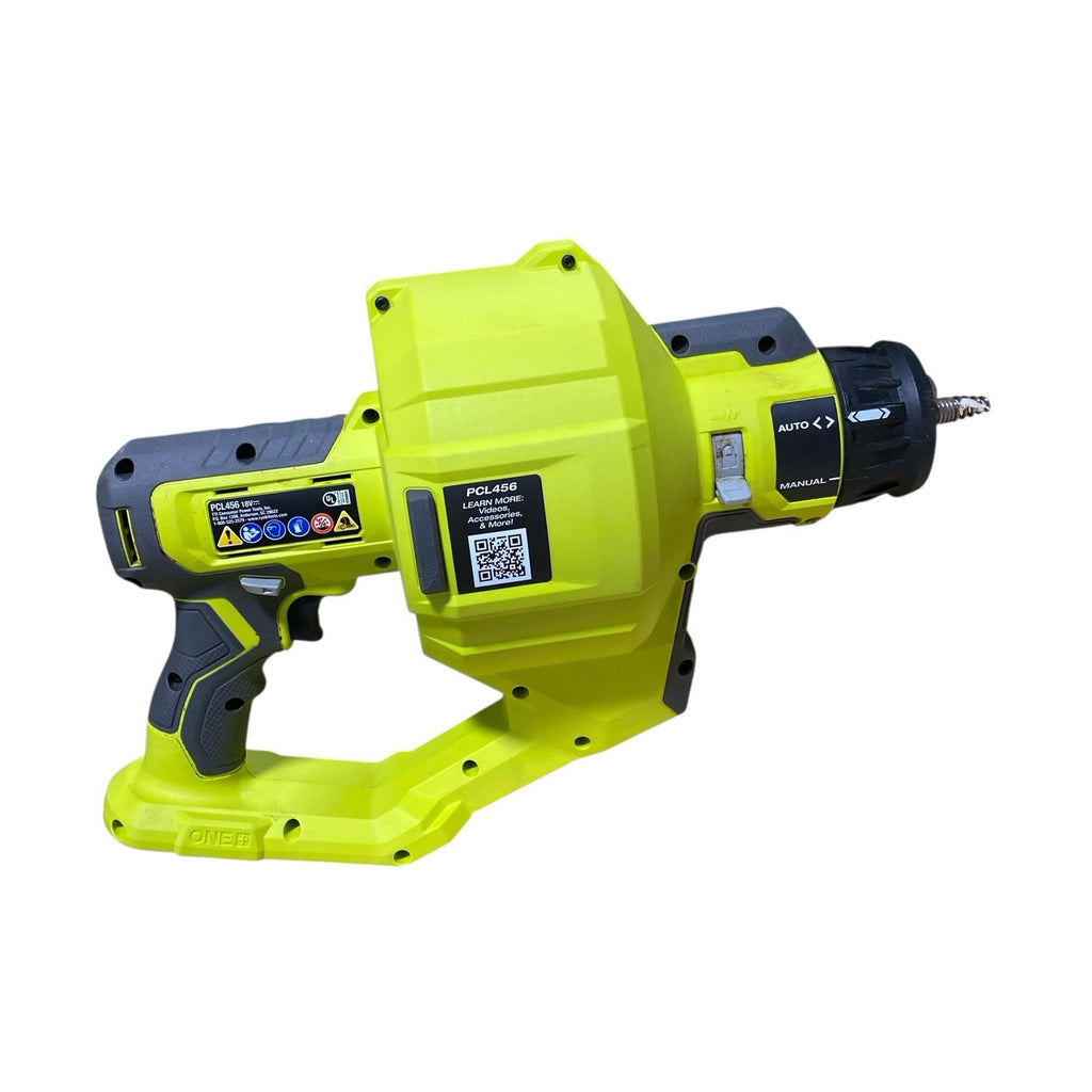 Ryobi PCL456 ONE+ 18V Cordless Drain Auger 25 ft Cable, LED Light, Auto Feed/Ret