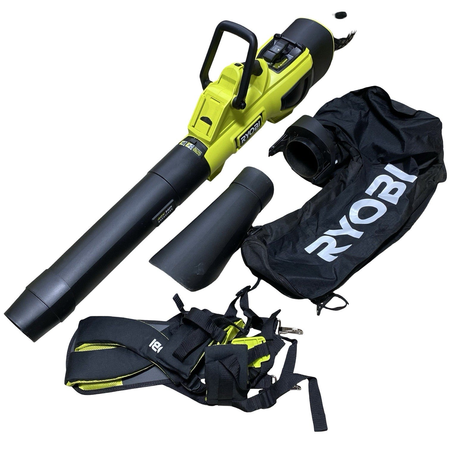 RYOBI RY404015VNM 40V Cordless Jet Fan Blower/Leaf Mulcher/Vacuum READ FULLY