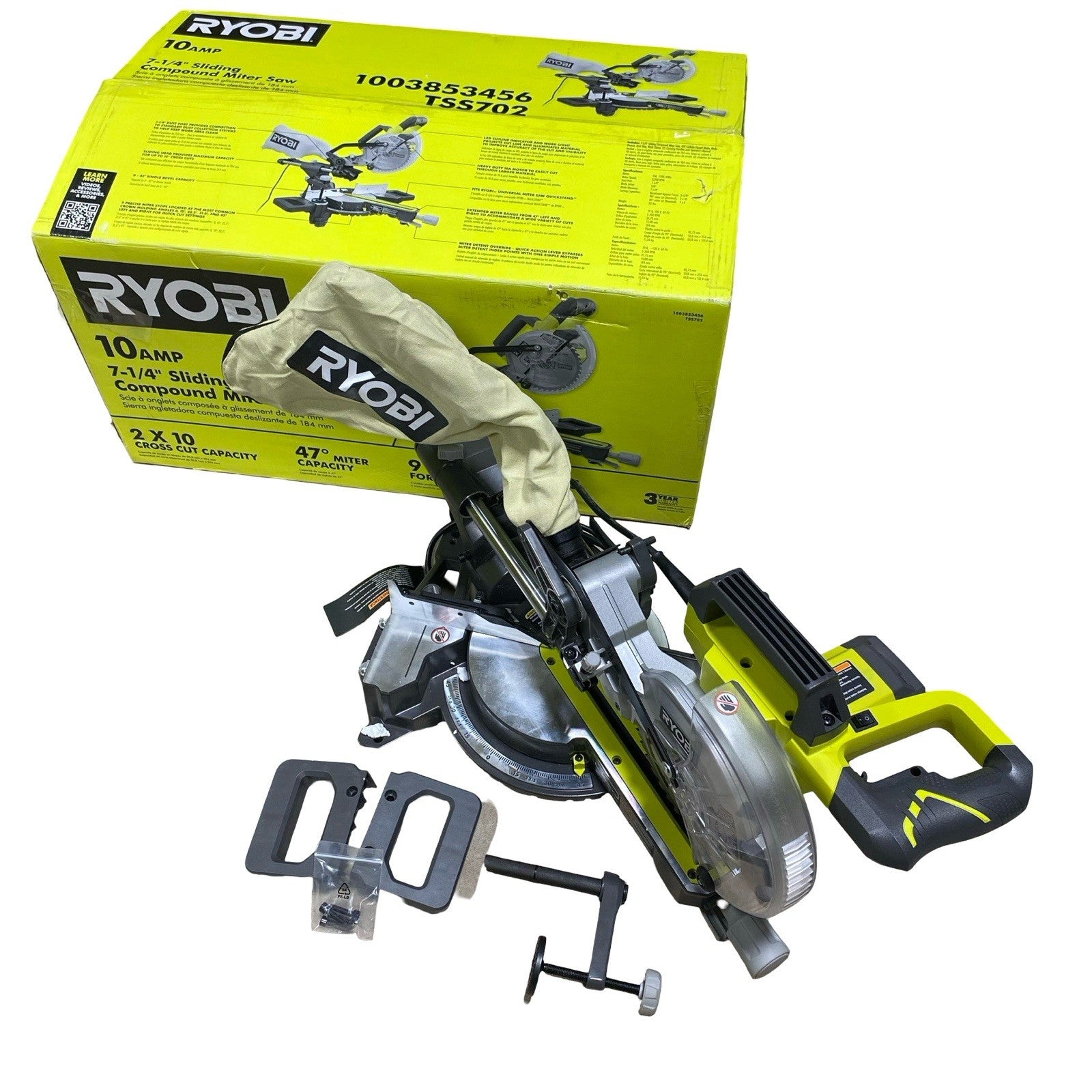Ryobi  7 1/4 in Sliding Compound Miter Saw Corded TSS702 (Corded)
