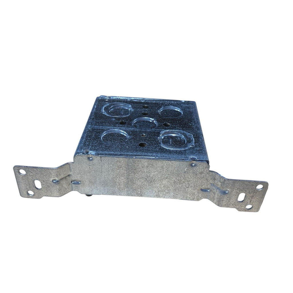 Steel City 52151 CV 1/2 3/4 Bracket Mounted Flush Conduit Box, 4in Sq x 1-1/2 in