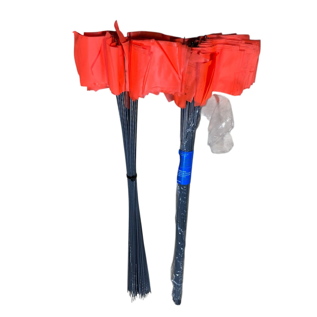 2 Pk Empire Stake Flags Steel Staff Orange 3.5" x 2.5" 78-002